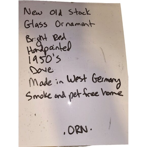 Vintage Red Glass Ornament With White Dove Design Made In West Germany - Picture 9 of 9